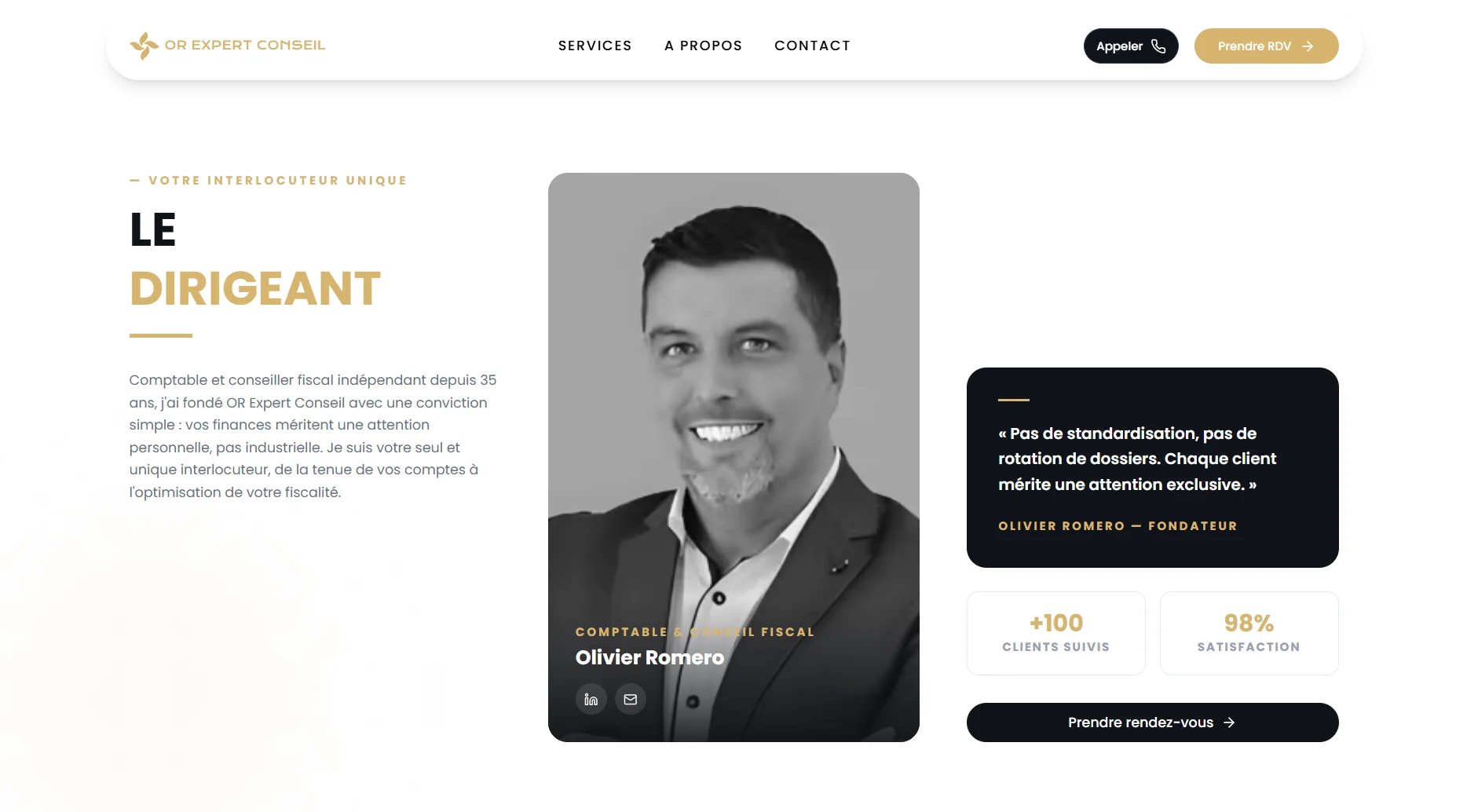 Portrait d'Olivier Romero, expert-comptable fondateur d'OR Expert Conseil à Bordeaux, avec ses chiffres clés