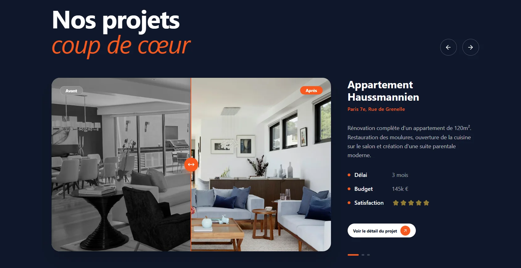 Galerie de réalisations avant/après d'une entreprise de travaux de rénovation