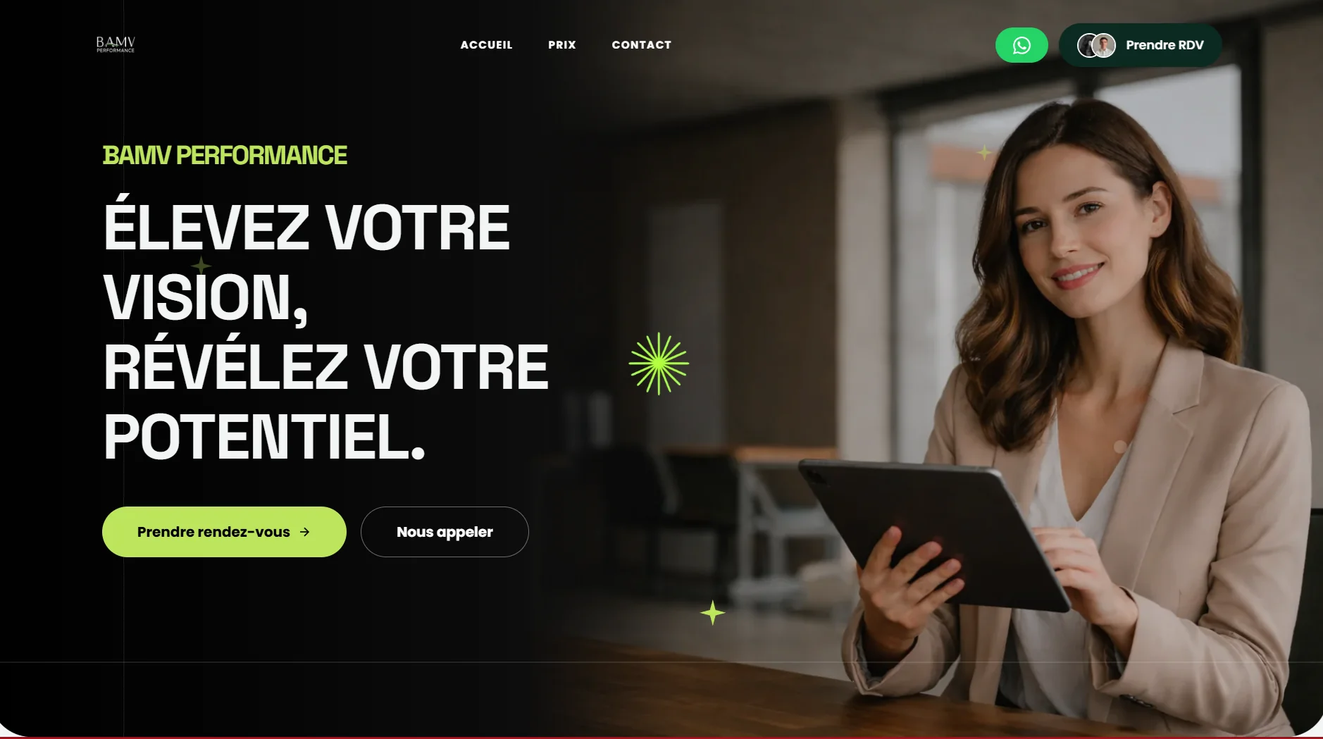 Hero d'un site internet pour un cabinet comptable