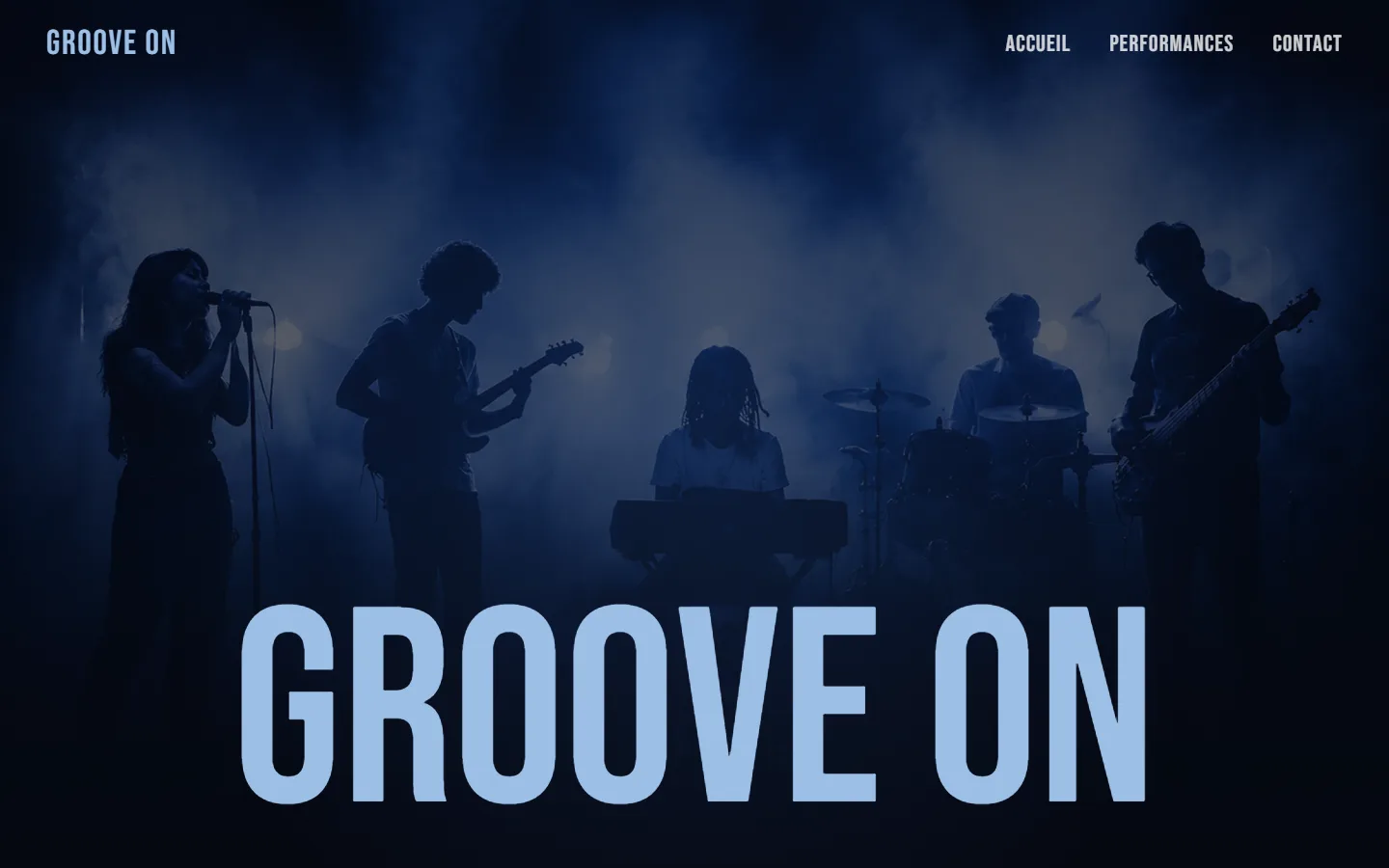 Site vitrine pour Groove On - Groupe de musique live